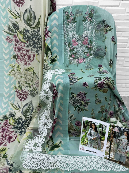 Aasha Designer 1237 Cotton Printed Semi Stitched Pakistani Suit