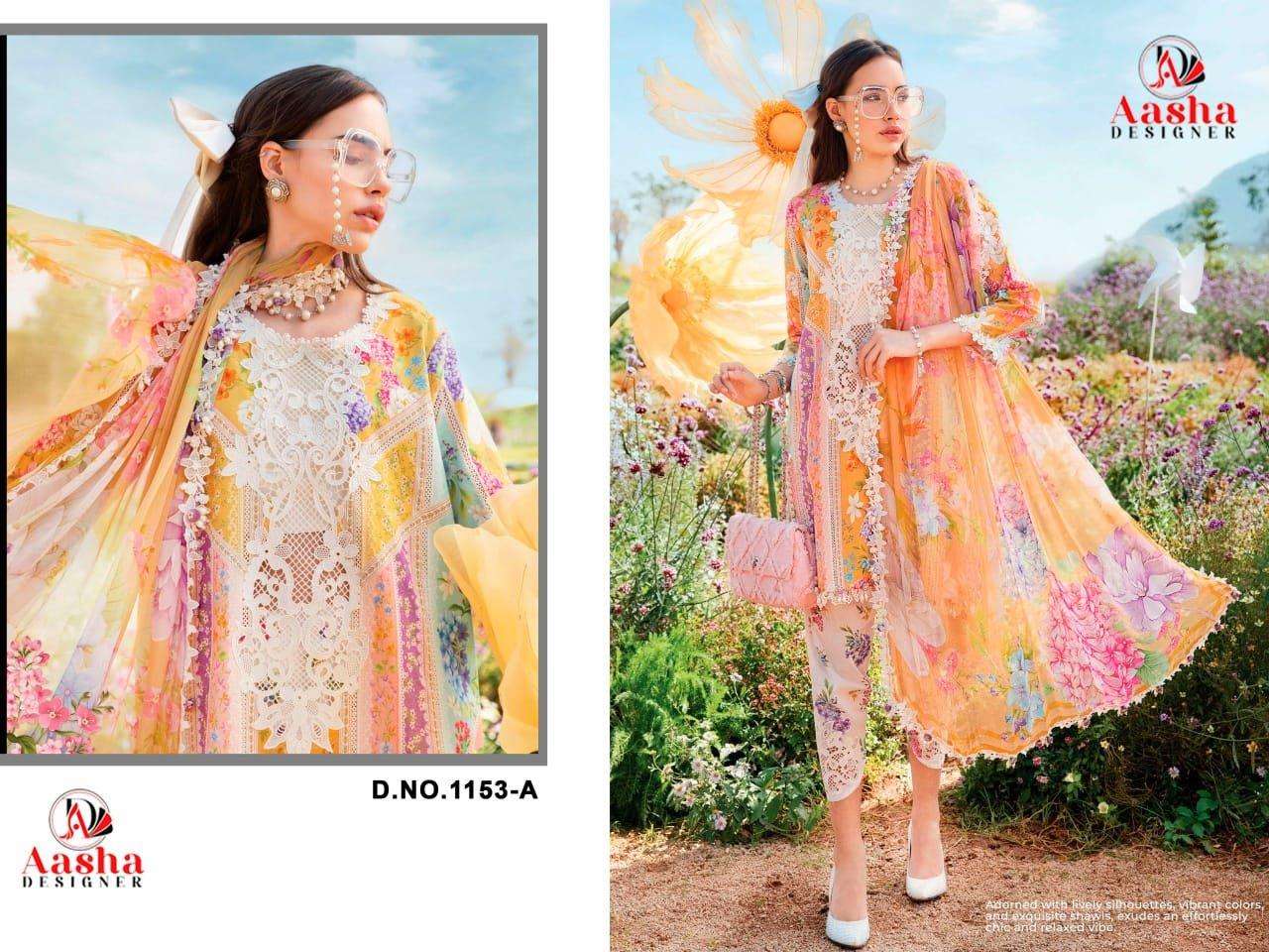 Aasha Designer Aasha 1153 Heavy Cotton Self Embroidery Dress Material