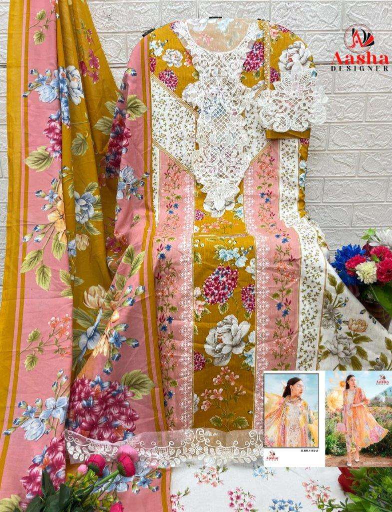 Aasha Designer Aasha 1153 Heavy Cotton Self Embroidery Dress Material - Amrah Wholesale
