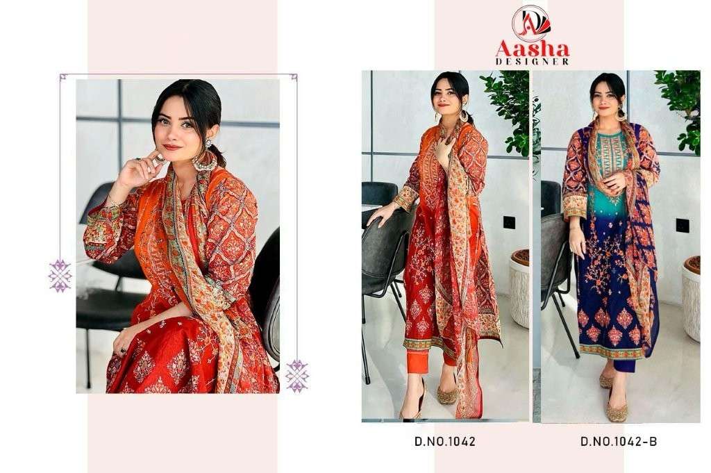 AASHA DESIGNER HARSHA VOL - 04 Cotton Printed Pakistani Suit Semi Stitched Wholesale - Amrah Wholesale