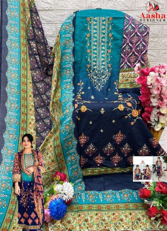 AASHA DESIGNER HARSHA VOL - 04 Cotton Printed Pakistani Suit Semi Stitched Wholesale - Amrah Wholesale