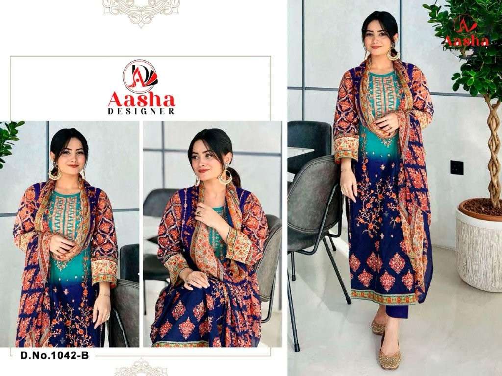 AASHA DESIGNER HARSHA VOL - 04 Cotton Printed Pakistani Suit Semi Stitched Wholesale - Amrah Wholesale