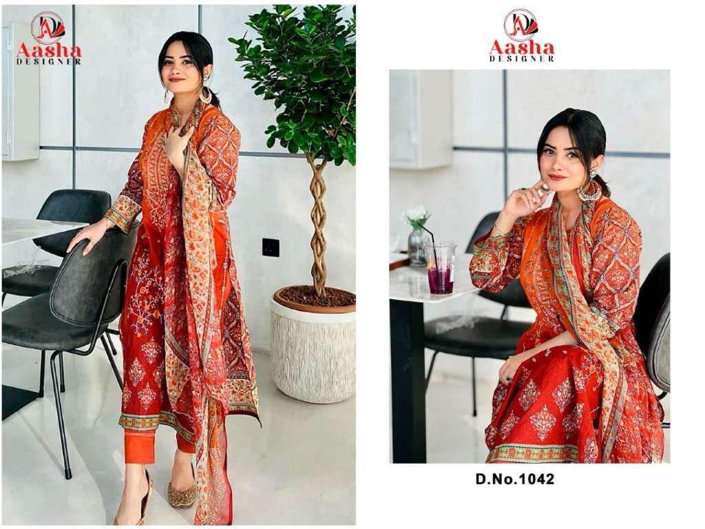 AASHA DESIGNER HARSHA VOL - 04 Cotton Printed Pakistani Suit Semi Stitched Wholesale - Amrah Wholesale