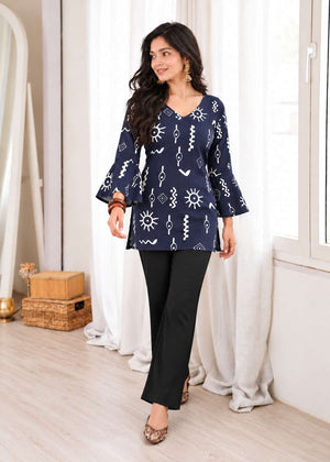 Aawiya RJ-155 Rayon Printed Readymade Short Kurti