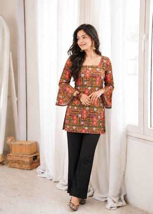 AAWIYA RJ-157 Rayon Printed Short Kurti