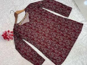 Aawiya RJ-33 Muslin Printed Kurti
