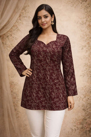 Aawiya RJ-33 Muslin Printed Kurti