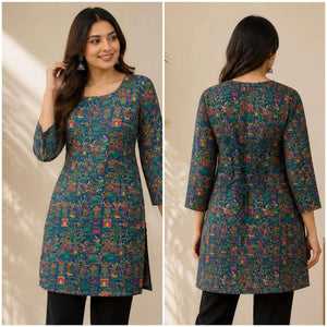 AAWIYA RJ-46 Rayon Stitched Digital Printed Kurti - Amrah Wholesale