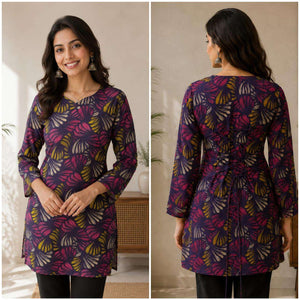 Aawiya RJ-47 Rayon with Digital Prints Work Kurti - Amrah Wholesale