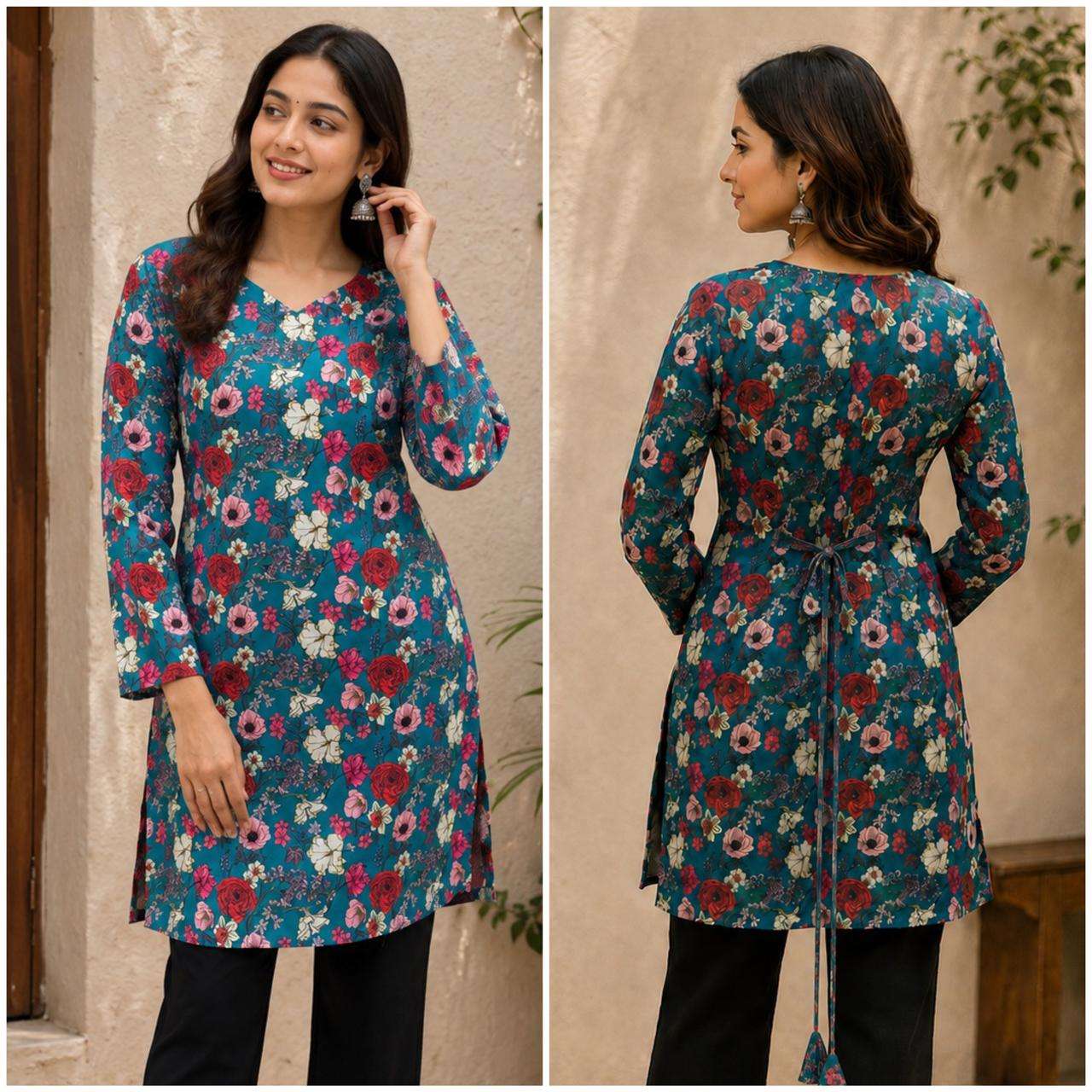 Aawiya RJ-49 Rayon Digital Printed Stitched Kurti