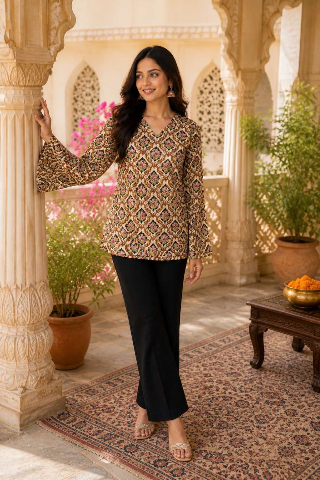AAWIYA RJ-51 Rayon Digital Printed Stitched Kurti Wholesale