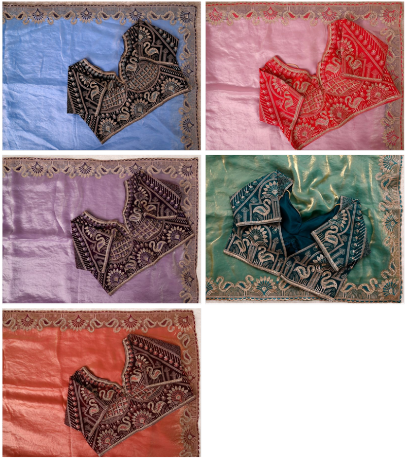 AB 4004 Soft Fendy Satin Silk Embroidered Party Wear Saree with Jarkan Work