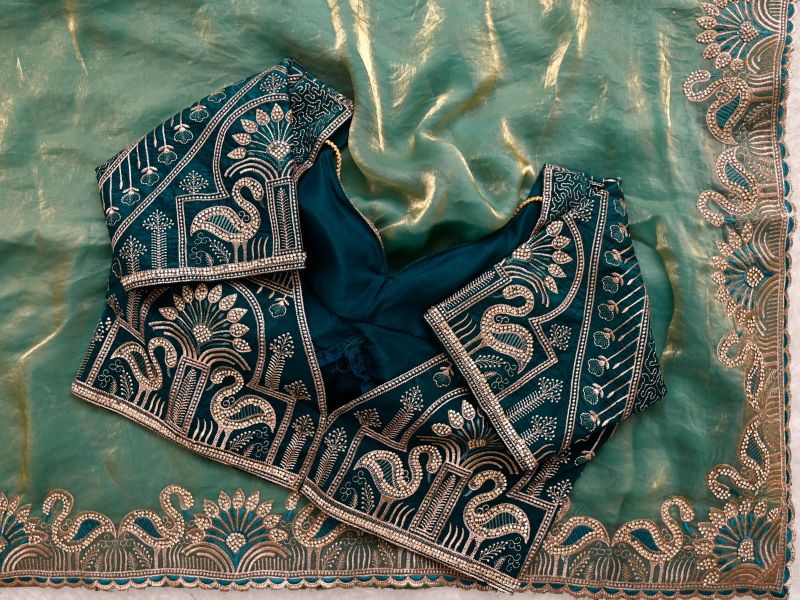 AB 4004 Soft Fendy Satin Silk Embroidered Party Wear Saree with Jarkan Work