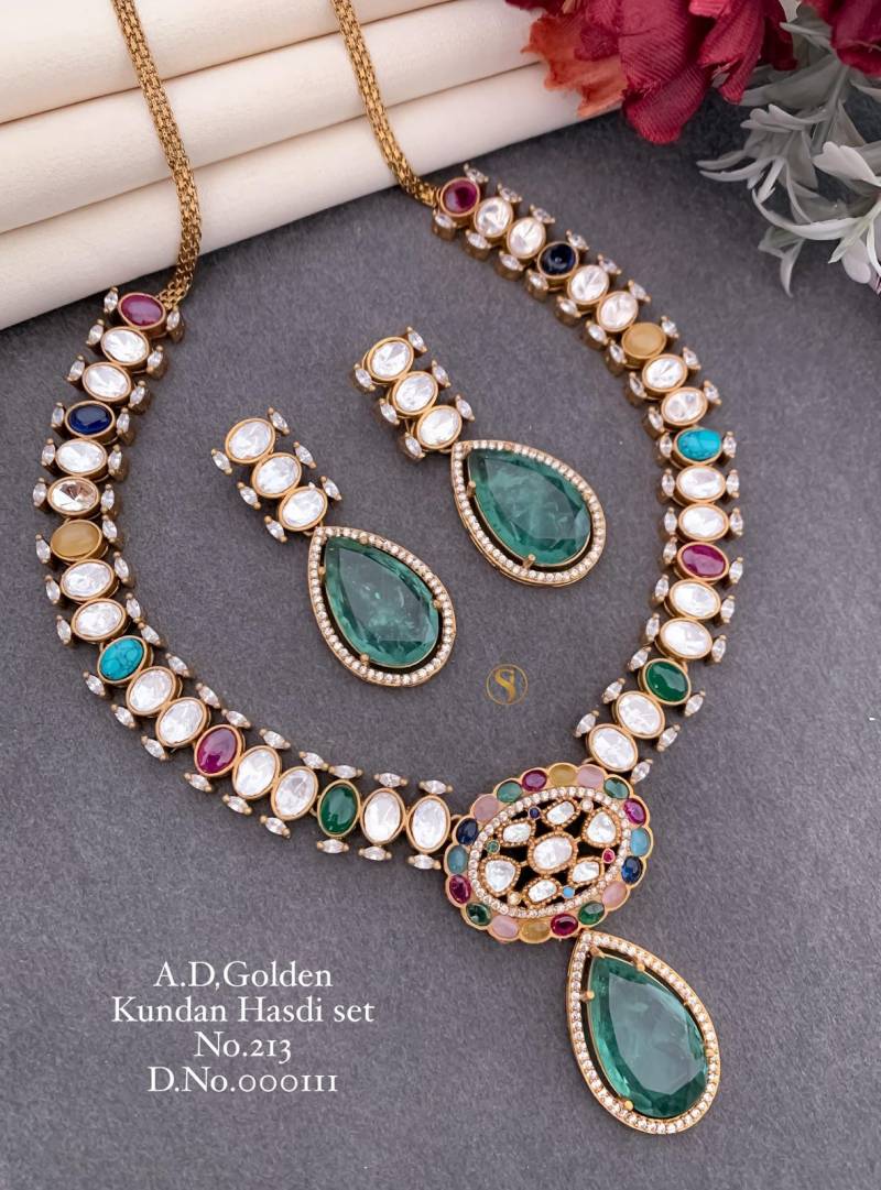 Ad Diamond Golden Kundan Hasdi Set 1