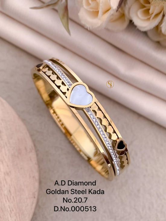 Ad Diamond Golden Steel Kada 1
