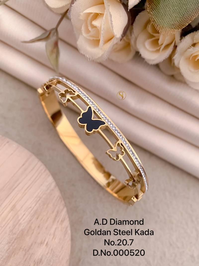 Ad Diamond Golden Steel Kada 1