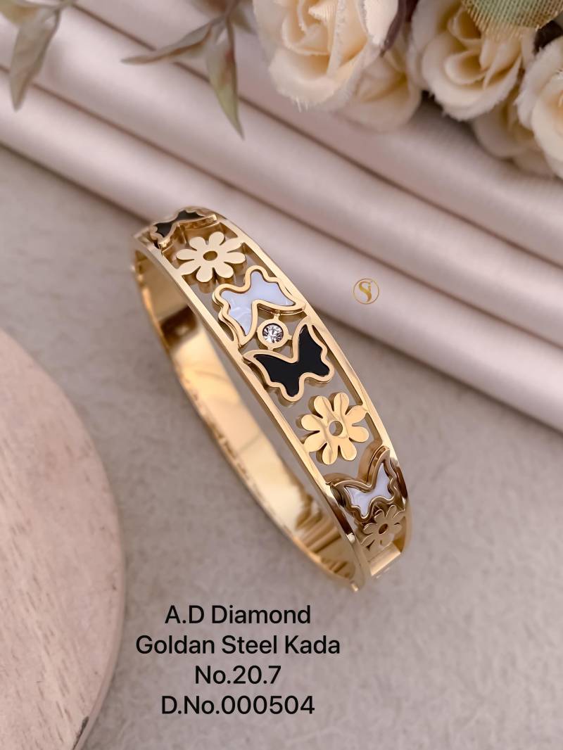 Ad Diamond Golden Steel Kada 1
