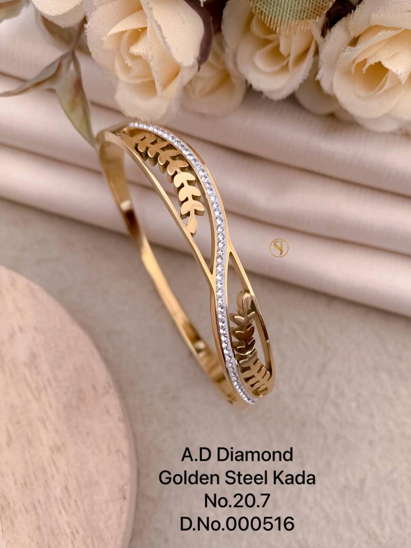 Ad Diamond Golden Steel Kada 1