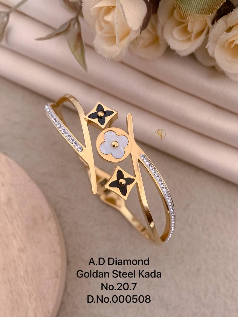Ad Diamond Golden Steel Kada 1