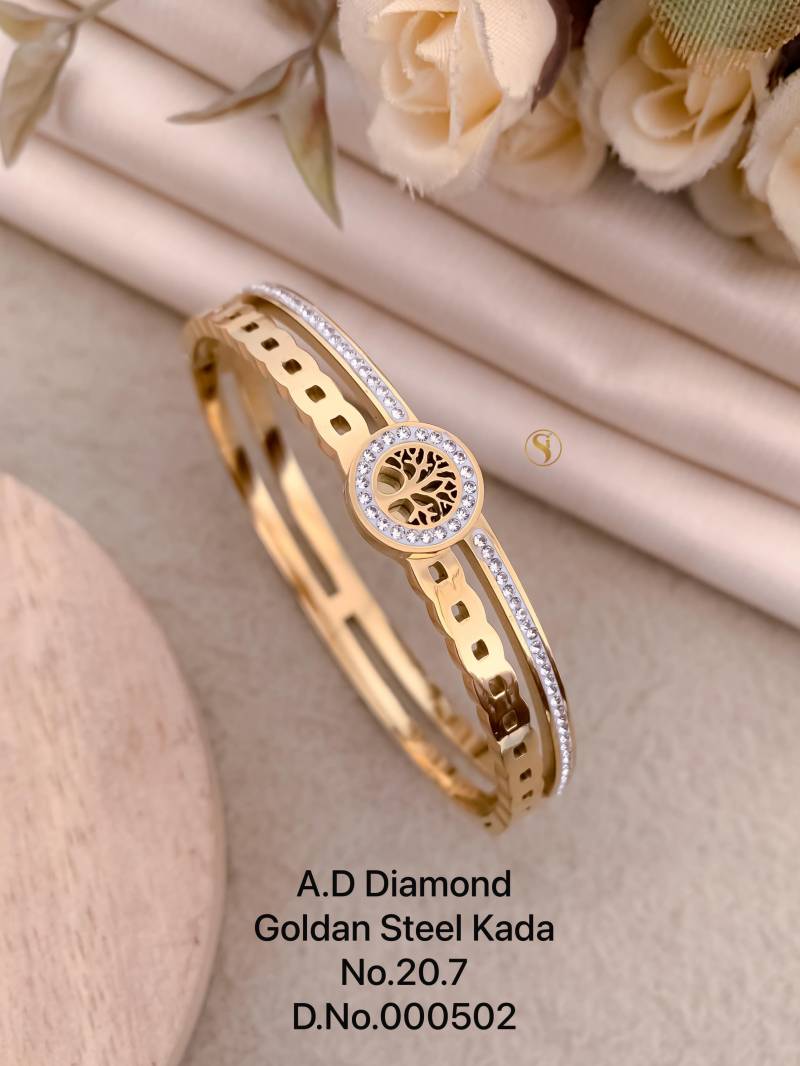 Ad Diamond Golden Steel Kada 1
