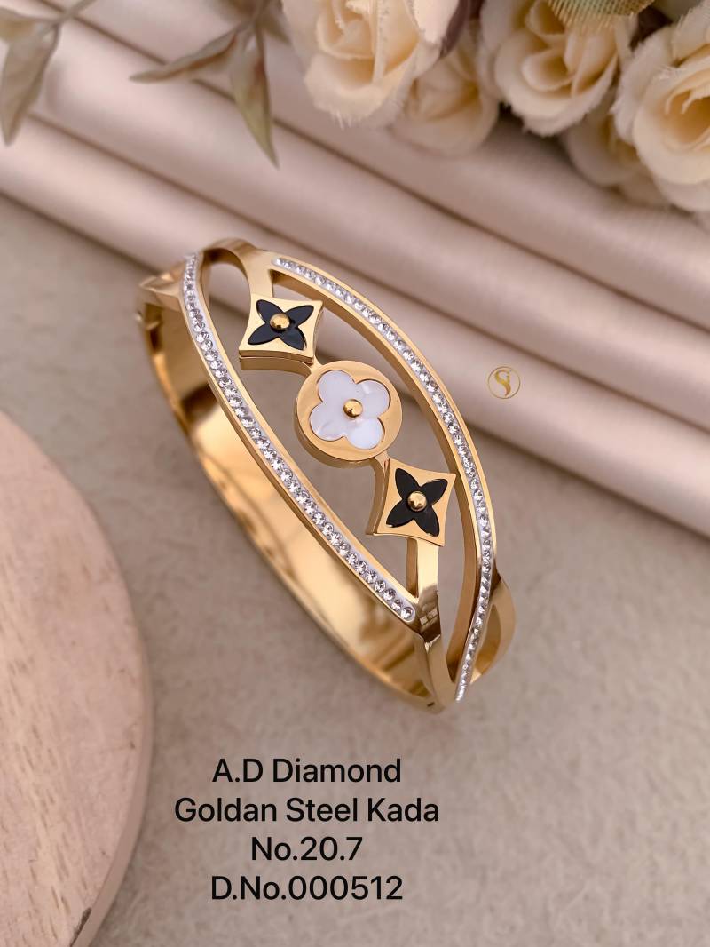Ad Diamond Golden Steel Kada 1