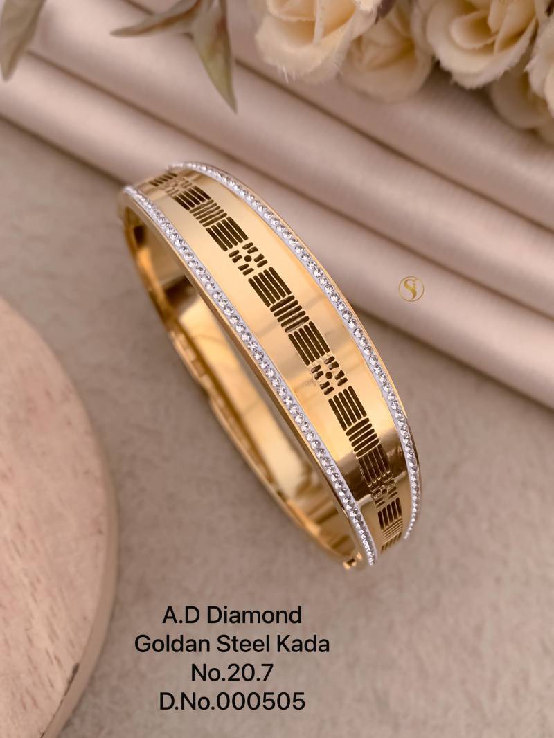 Ad Diamond Golden Steel Kada 1