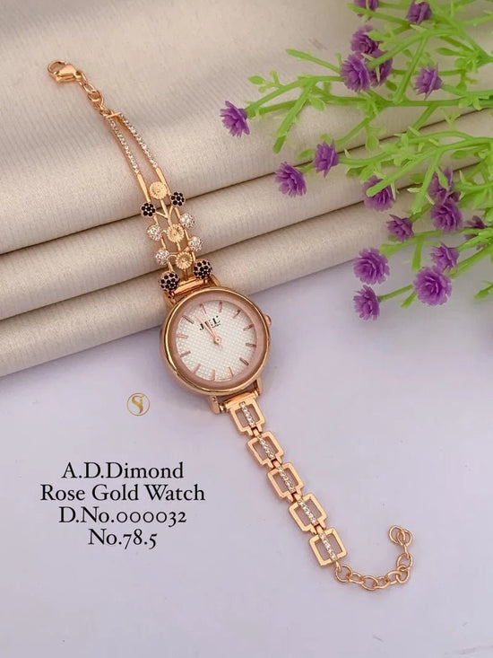 Ad Diamond Rose Gold Designer Watches 33 Ad Diamond Watch - Amrah Wholesale