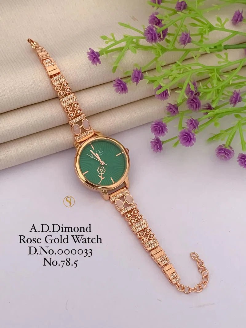 Ad Diamond Rose Gold Designer Watches 33 Ad Diamond Watch - Amrah Wholesale