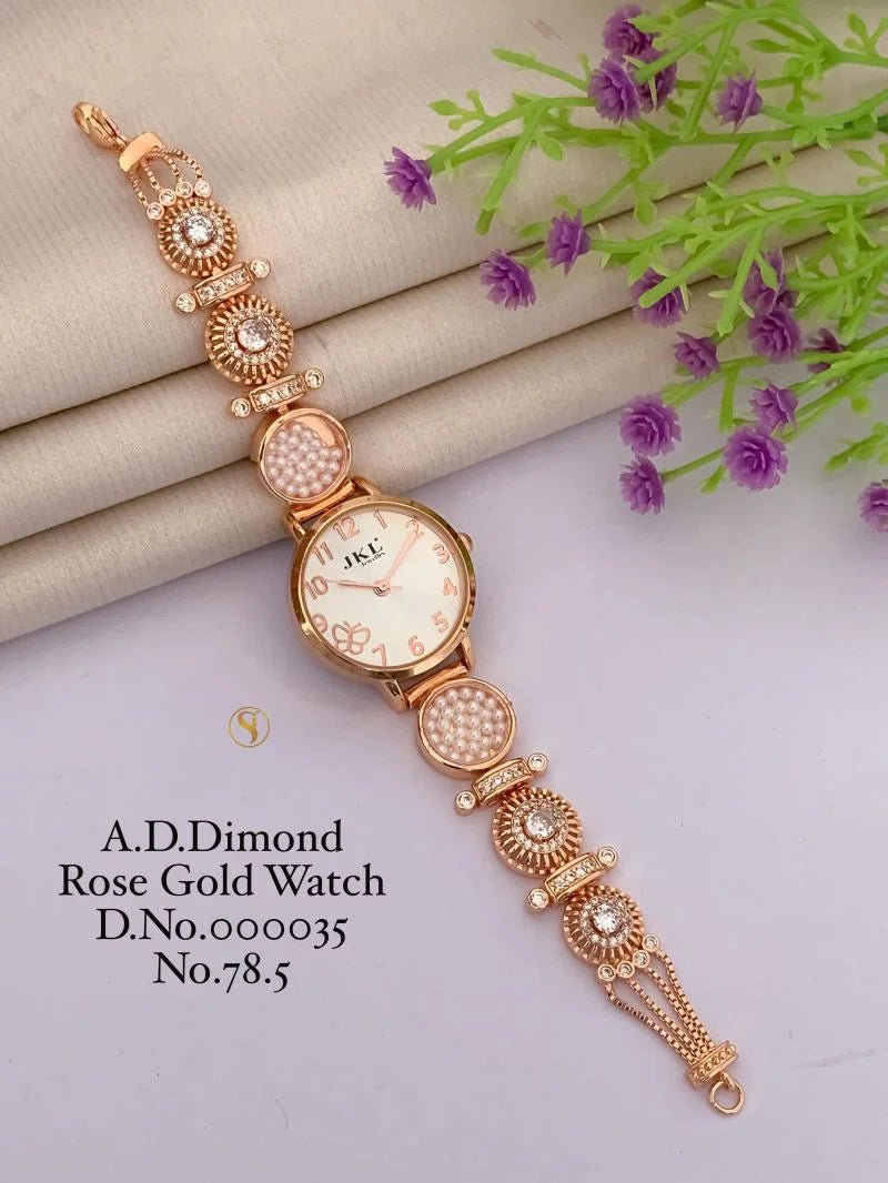 Ad Diamond Rose Gold Designer Watches 33 Ad Diamond Watch - Amrah Wholesale