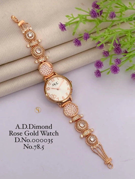 Ad Diamond Rose Gold Designer Watches 33 Ad Diamond Watch - Amrah Wholesale