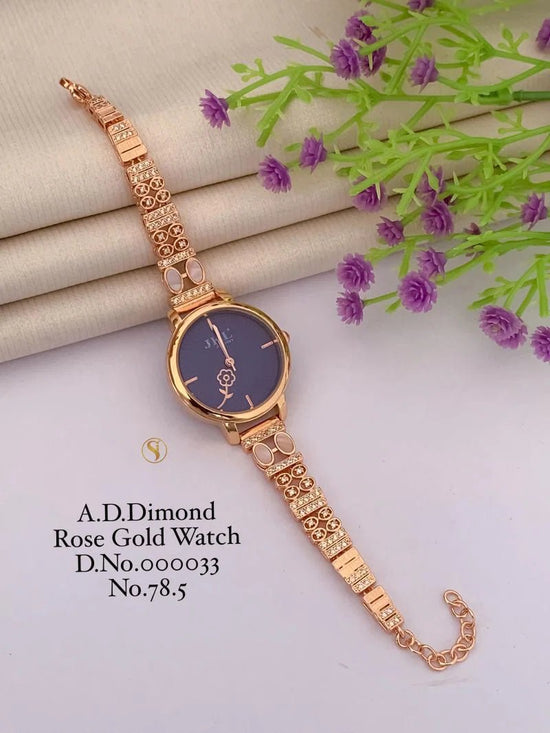 Ad Diamond Rose Gold Designer Watches 33 Ad Diamond Watch - Amrah Wholesale
