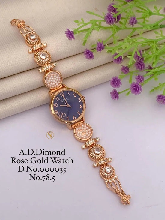 Ad Diamond Rose Gold Designer Watches 33 Ad Diamond Watch - Amrah Wholesale
