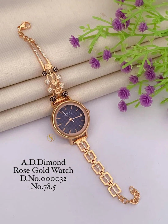 Ad Diamond Rose Gold Designer Watches 33 Ad Diamond Watch - Amrah Wholesale