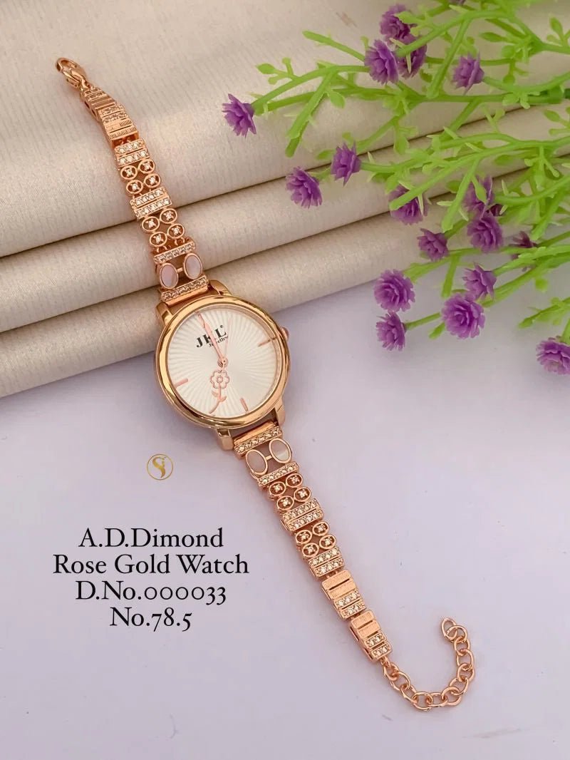 Ad Diamond Rose Gold Designer Watches 33 Ad Diamond Watch - Amrah Wholesale