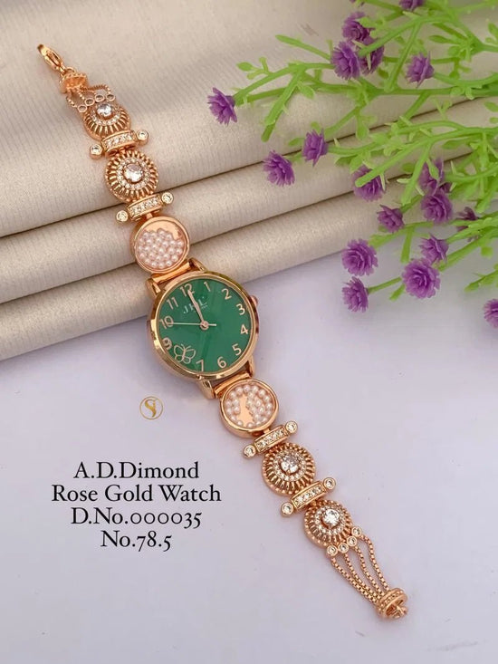 Ad Diamond Rose Gold Designer Watches 33 Ad Diamond Watch - Amrah Wholesale