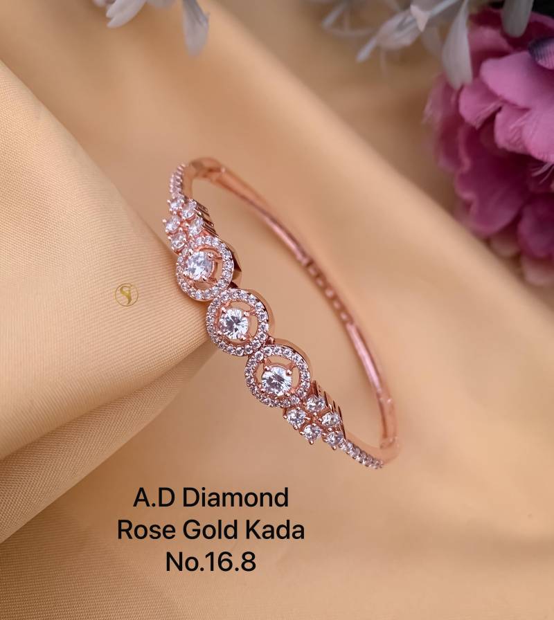 Ad Diamond Rose Gold Kada 18