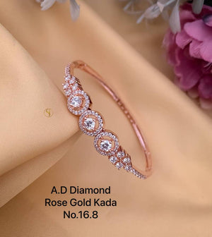 Ad Diamond Rose Gold Kada 18