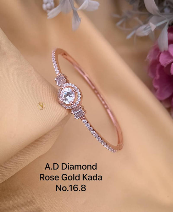 Ad Diamond Rose Gold Kada 18