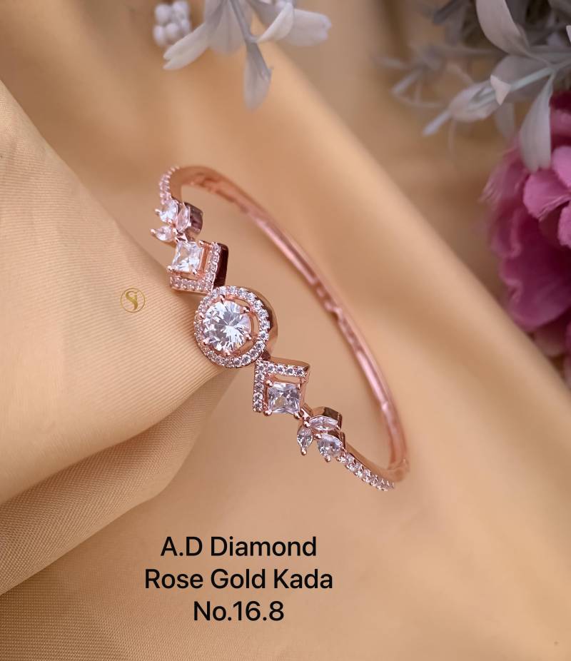 Ad Diamond Rose Gold Kada 18