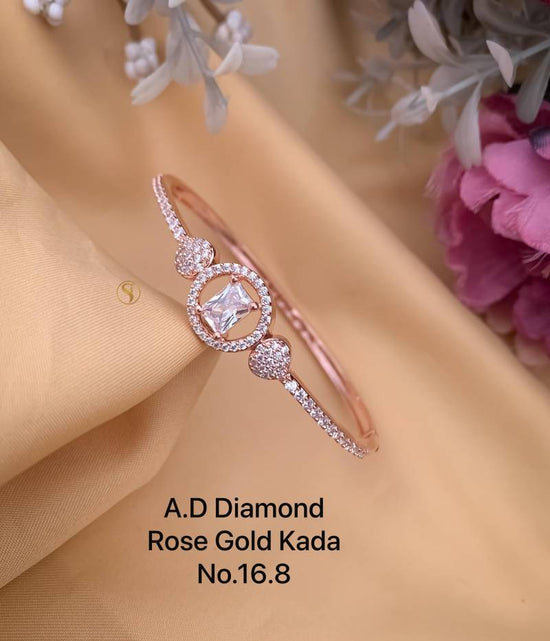 Ad Diamond Rose Gold Kada 18