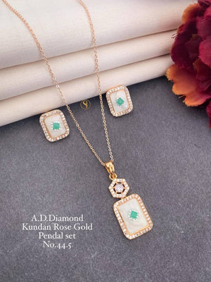 Ad Diamond Rose Gold Kundan Pendal Butti 02