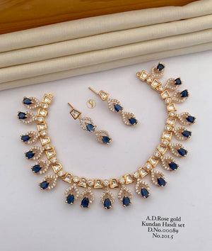 Ad Diamond Rose Gold Kundan Hasdi Set 12