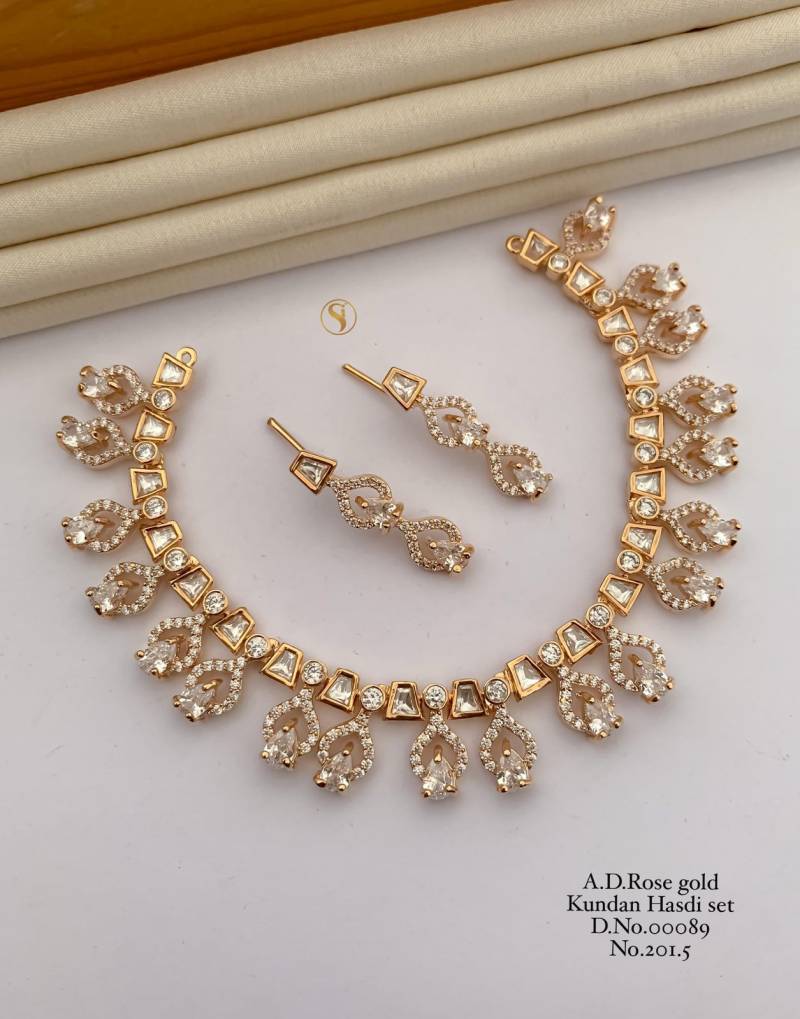 Ad Diamond Rose Gold Kundan Hasdi Set 12