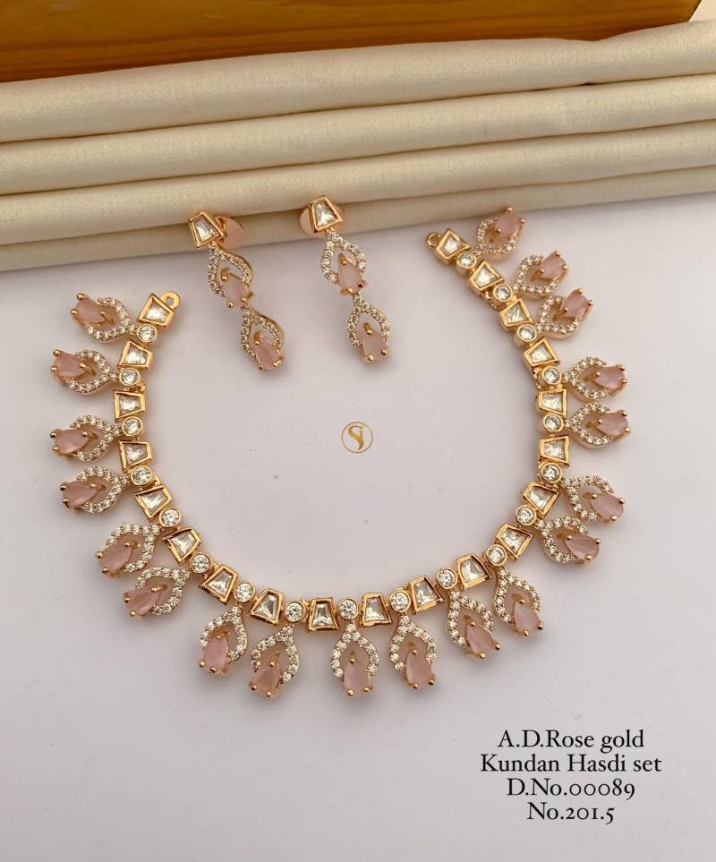 Ad Diamond Rose Gold Kundan Hasdi Set 12