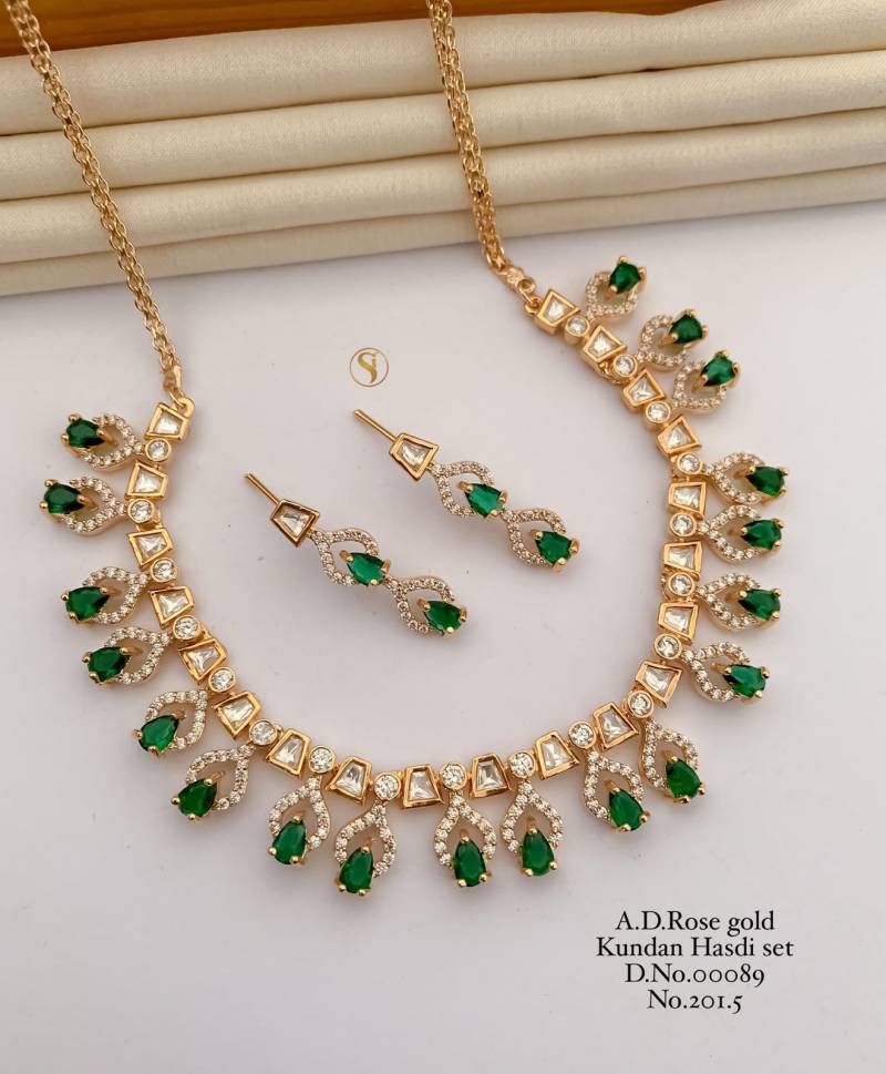 Ad Diamond Rose Gold Kundan Hasdi Set 12