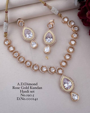 Ad Diamond Rose Gold Kundan Hasdi Set 2