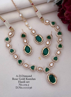 Ad Diamond Rose Gold Kundan Hasdi Set 5
