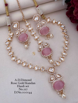 Ad Diamond Rose Gold Kundan Hasdi Set 6