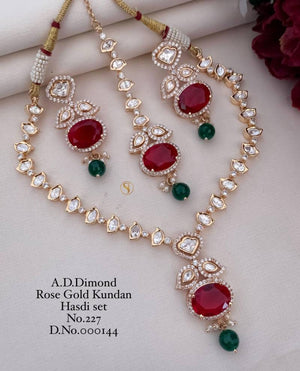 Ad Diamond Rose Gold Kundan Hasdi Set 6