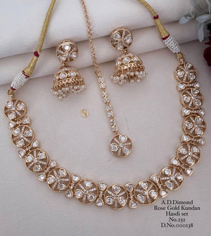 Ad Diamond Rose Gold Kundan Hasdi Set 8